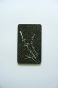 Pressed Botanical Art | Natural Plant Dyes | Lavender Sprig on Dark Oak